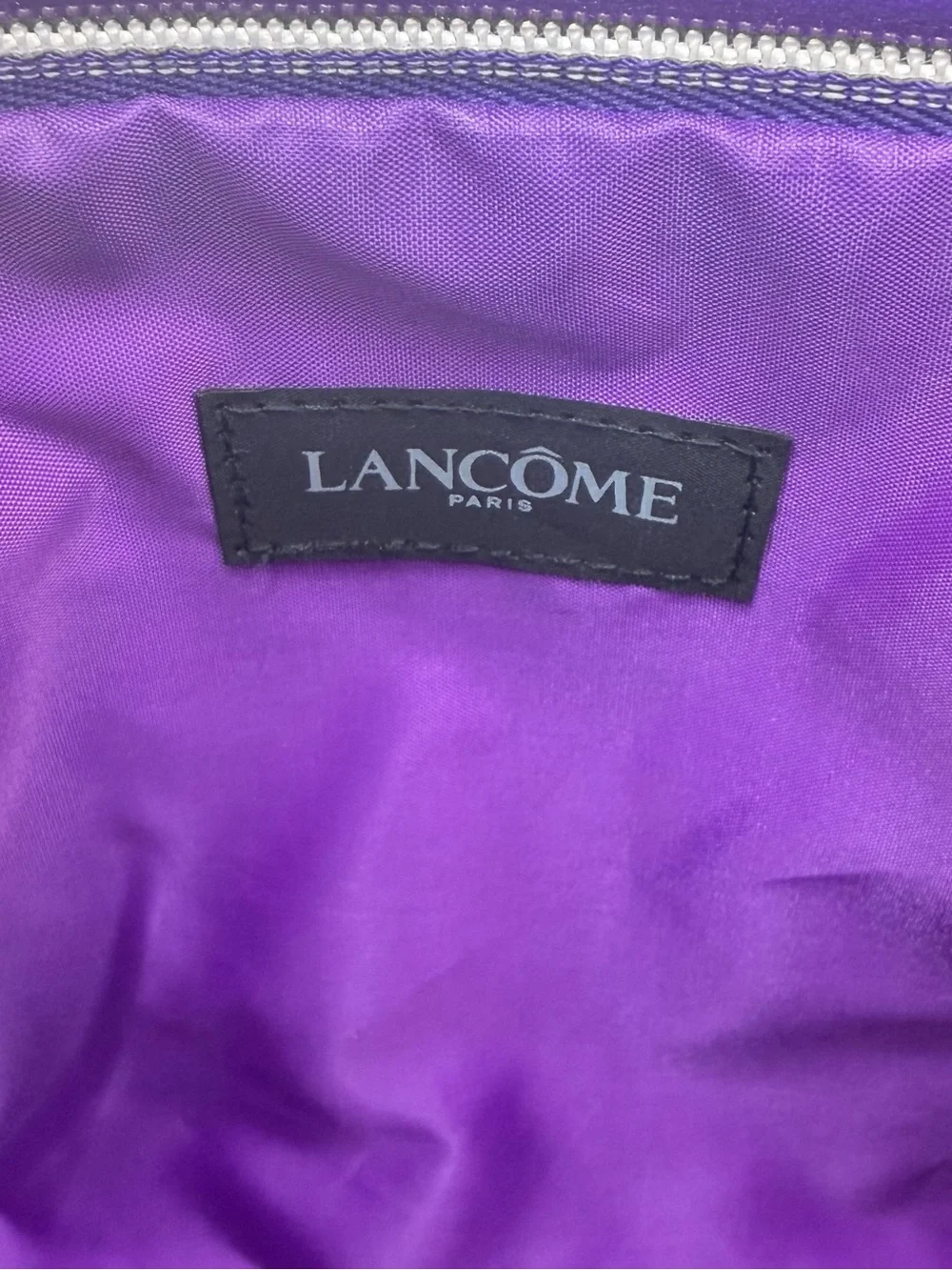 Lancôme Purple Cosmetic Pouch with Eiffel Tower Accent
